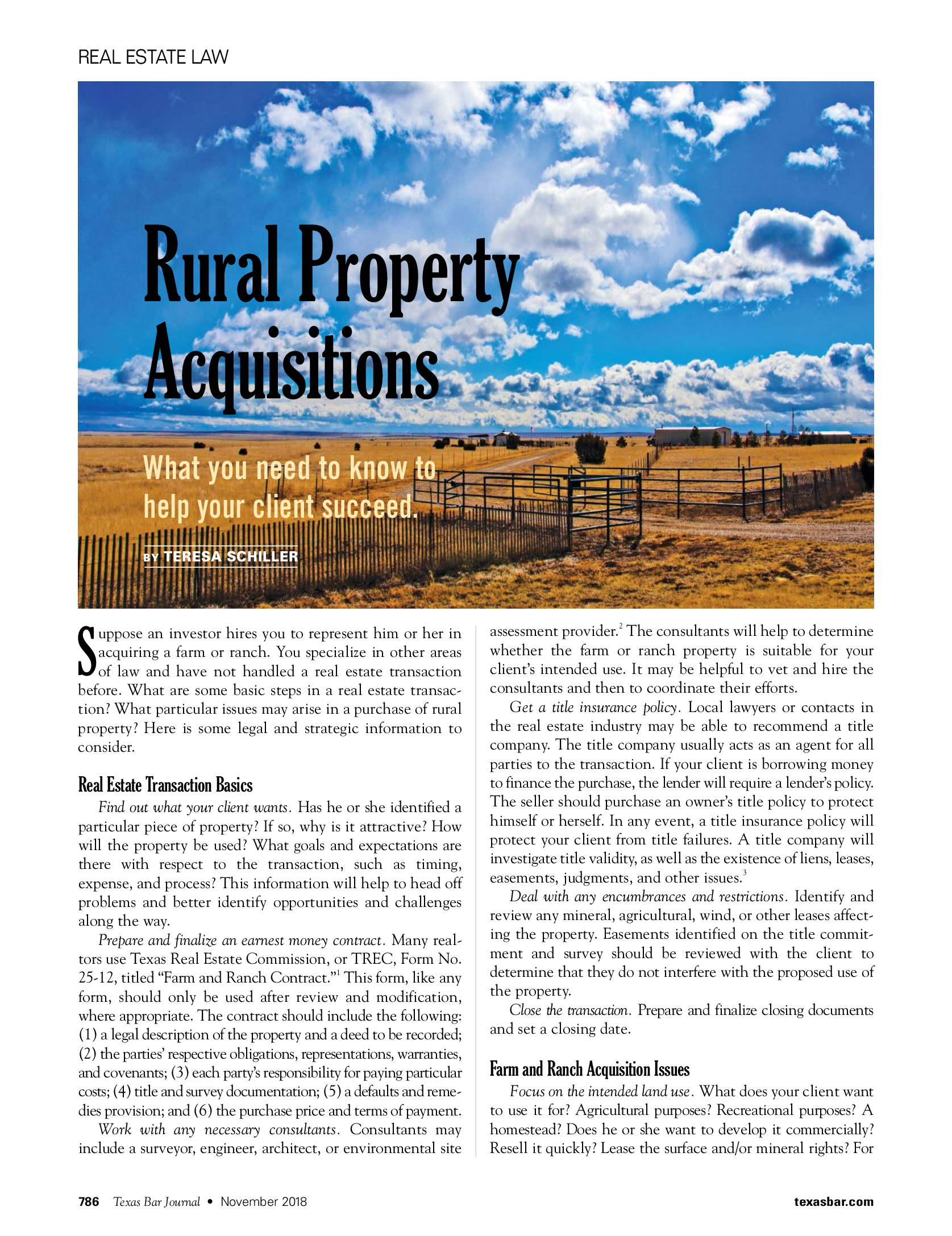 Rural Property Acquisitions