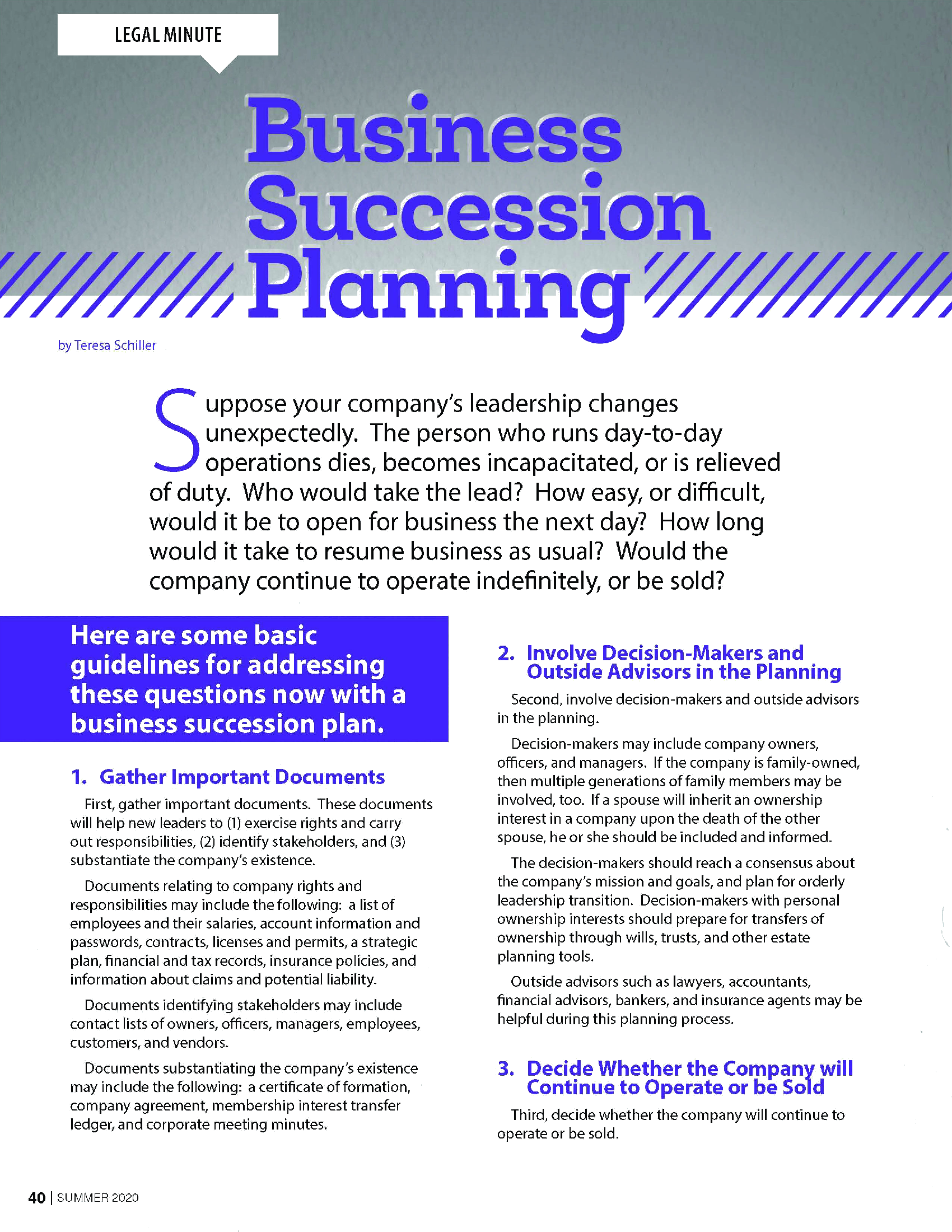 Business Succession Planning