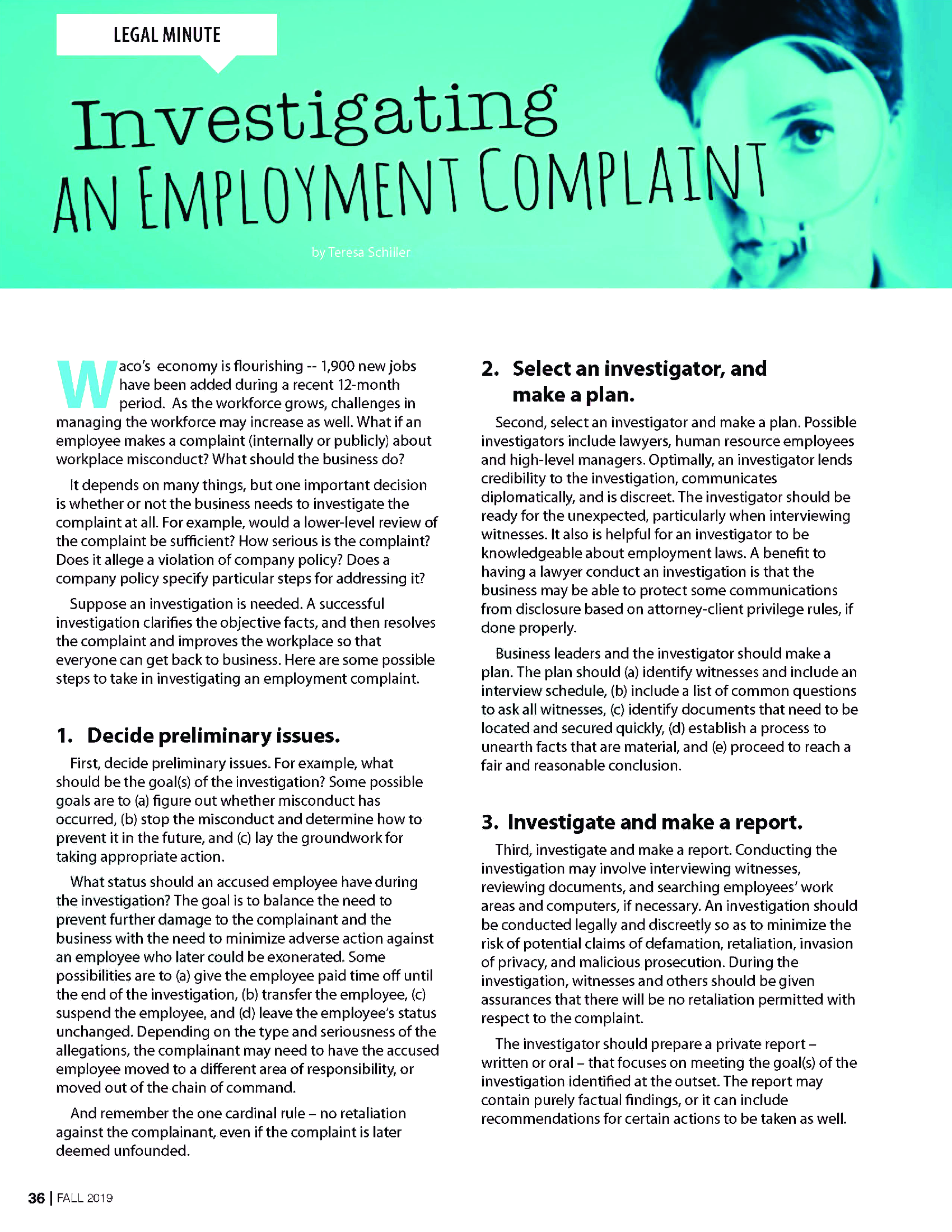 Investigating an Employment Complaint
